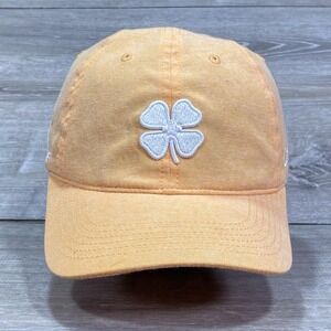 Black Clover Topgolf Hat Cap Strap Back Mens Orange Live Lucky Clover Golf
